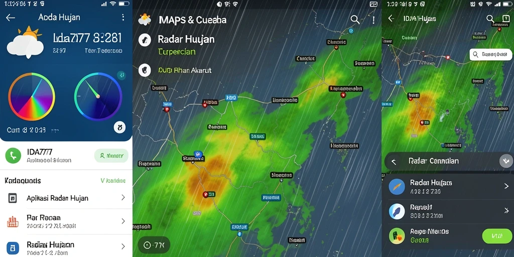 Tampilan antarmuka IDA777 yang menampilkan radar hujan secara real-time.