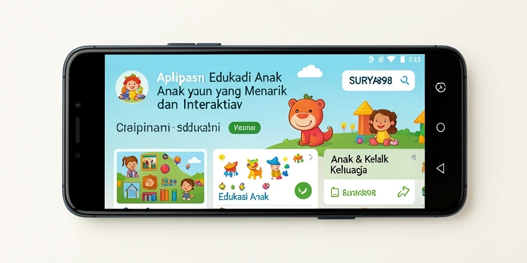 Tampilan antarmuka SURYA898 yang interaktif dan menarik untuk anak.