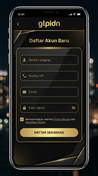 Tampilan halaman daftar gtpidn